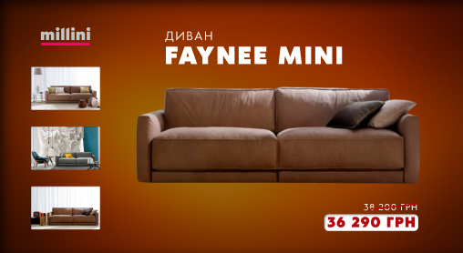 Знижка -5% на обрані  дивани серії Faynee